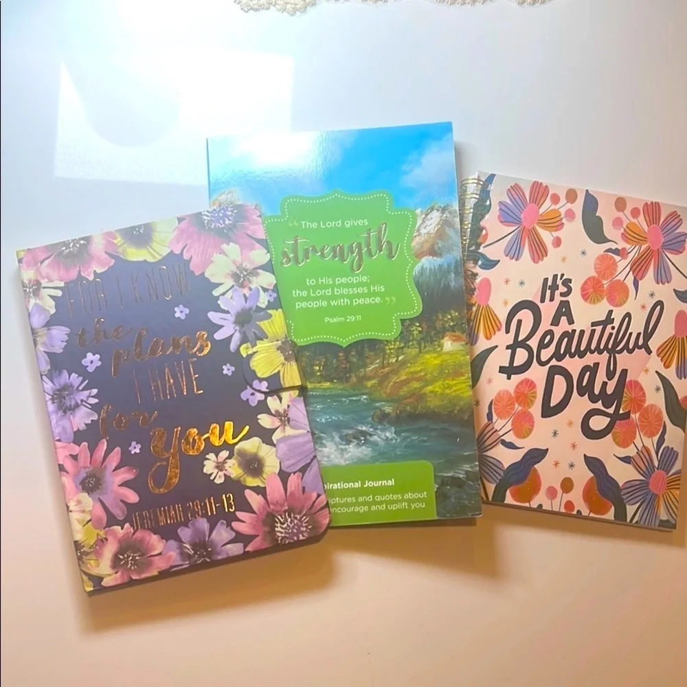 Floral and Inspirational Bible Verse Journals Set of 3